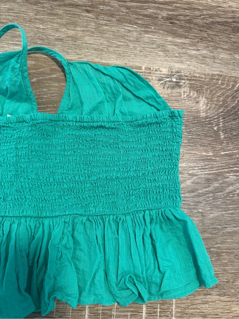 Free People Teal Ruched Halter Ruffle Crop Top - Picture 3 of 4
